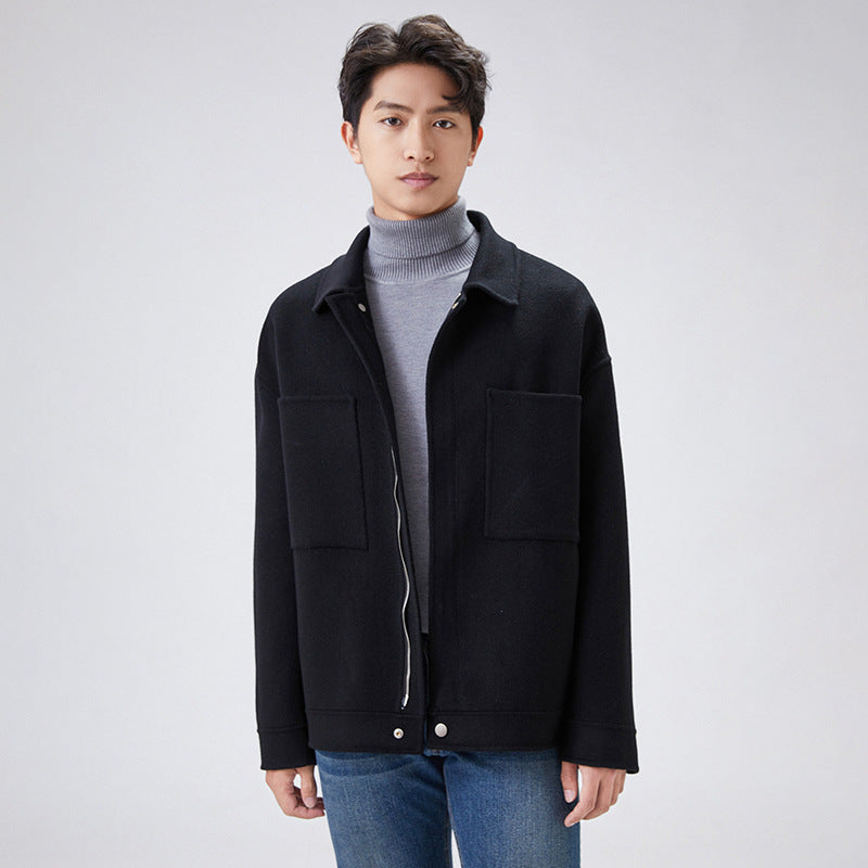 Lapel Zipper Woolen Goods Cashmere