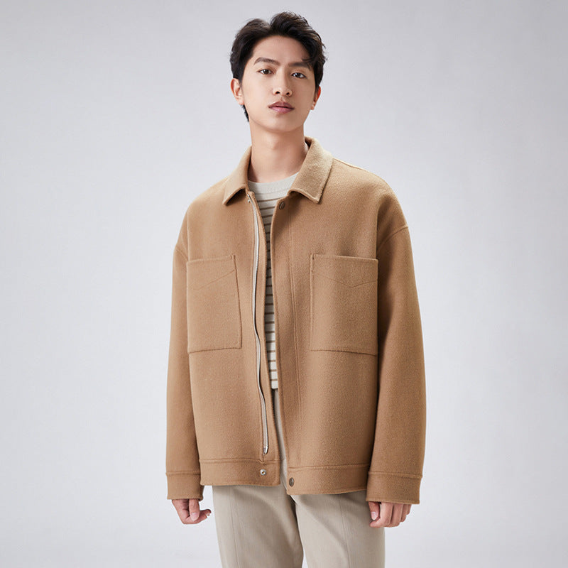 Lapel Zipper Woolen Goods Cashmere