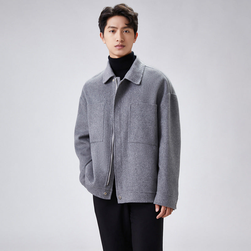 Lapel Zipper Woolen Goods Cashmere